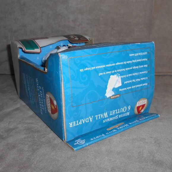 Santa's Power Mister Mr. Snowman Decorative 6 Outlet Wall Adapter NIB - Picture 8 of 9